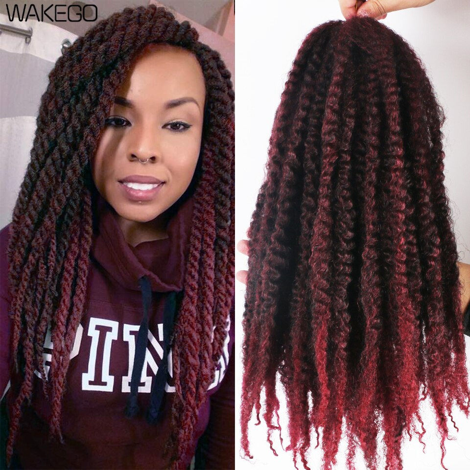 Thumbnail: Marley Meche Afro Kinky Braiding Hair 18inch Synthetic Crochet Marly Twist Brai