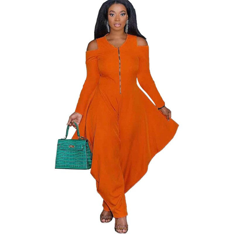 Thumbnail: Fall Women Clothes Jumpsuit One Piece Outfit Elegant Hollow Out Long Sleeve Fas
