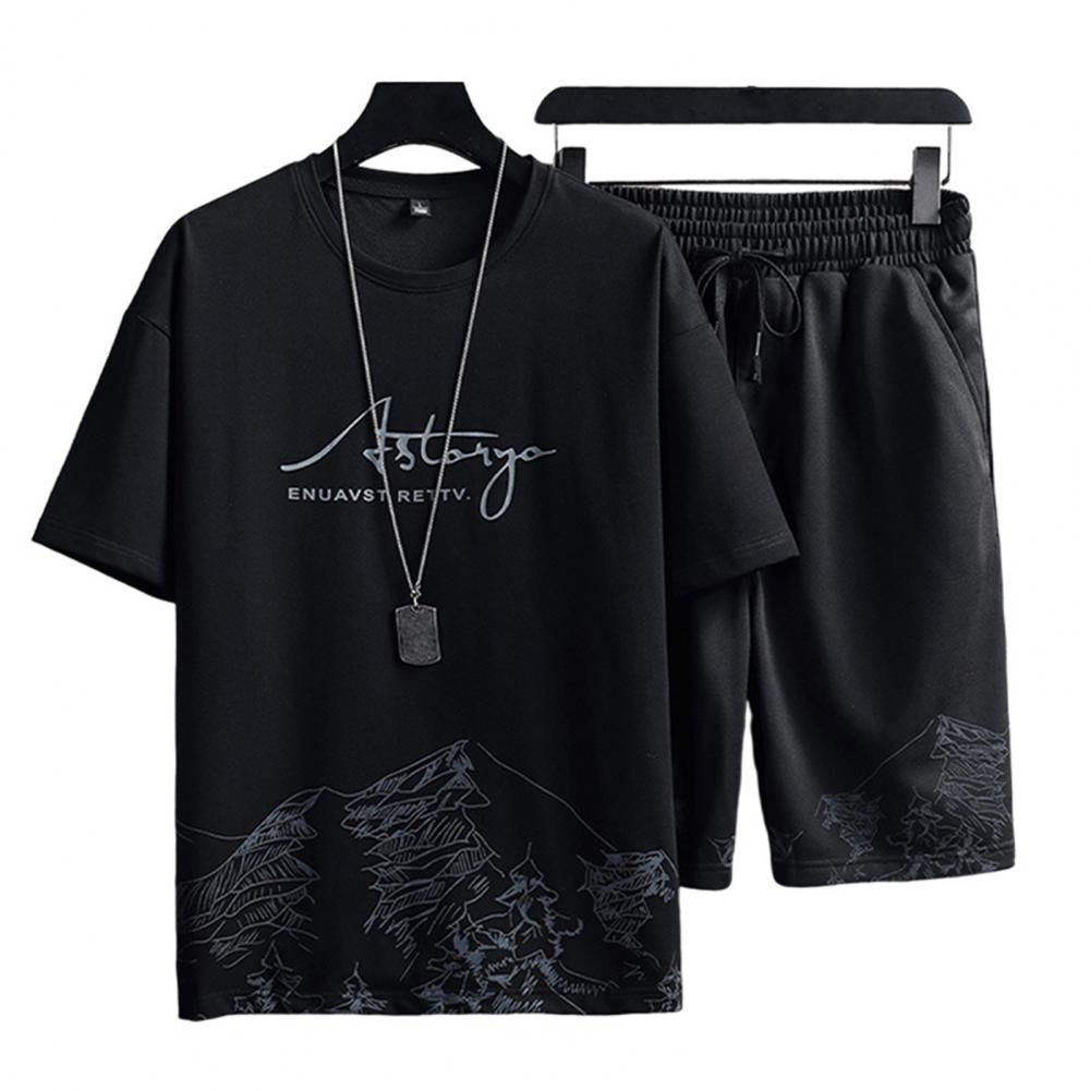Men Tracksuit Casual Joggers Hooded Sportswear Jackets And Pants 2 Piece Sets H