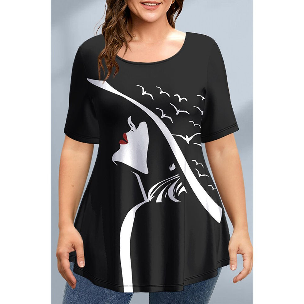 الصورة المصغرة: New Summer Women T shirt 3D Fashion Printing Human Face Harajuku T-Shirt Oversi