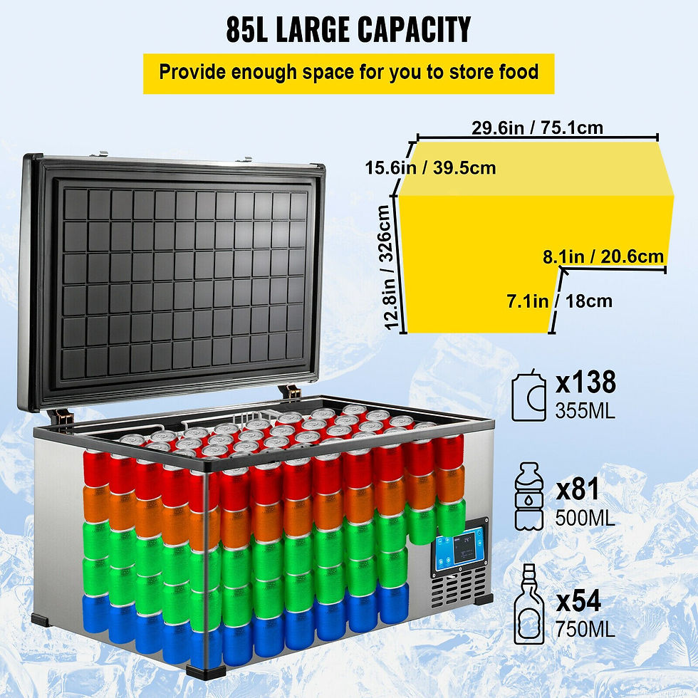 Thumbnail: VEVOR 45L 60L 85L Mini Car Refrigerator Portable Compressor Freezer Cooler 12V/