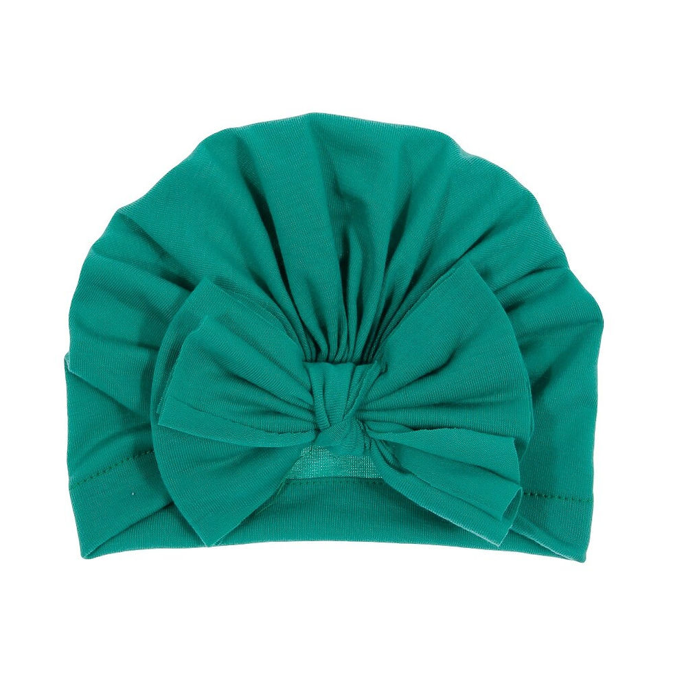थंबनेल: Cute Infant Newborn Caps with Pearl Chiffon Flowers Cotton Blend Kont Turban Gi