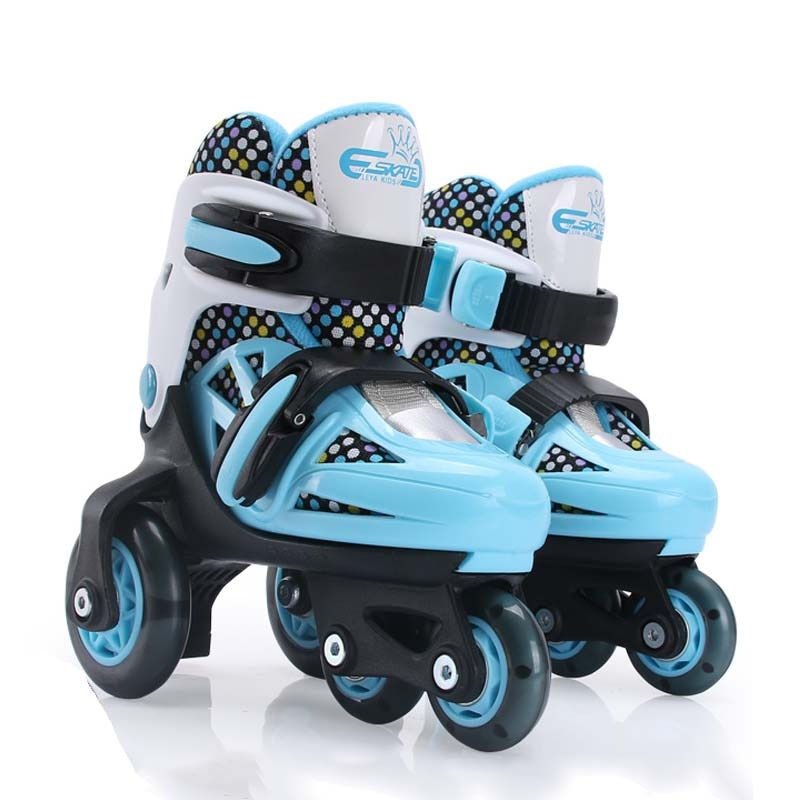 Thumbnail: Double Line Roller Skates For Kids Adjustable 4-wheel Skating Shoes Professiona