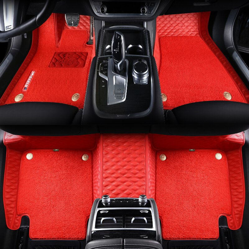 Miniature : Custom Fit Car Floor Mat Accessories Interior ECO Diamond Stripes Thick Leather