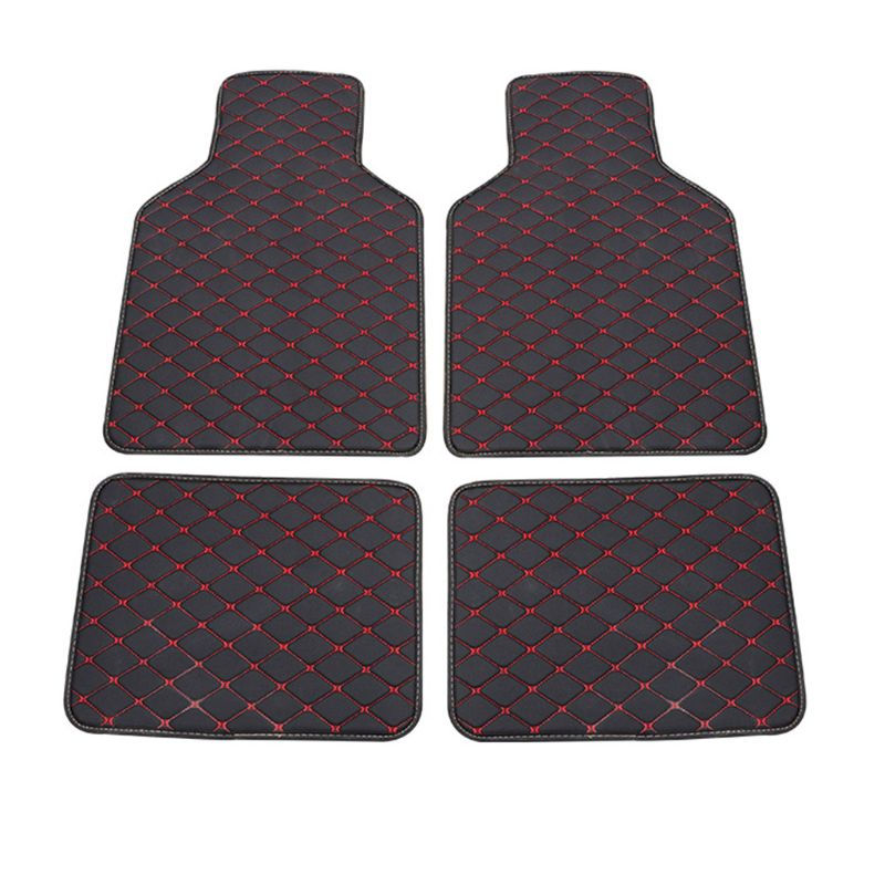 Miniature : 4Pcs All Weather PU Leather Car Floor Mats Floor Mats Automotive Liners for Car