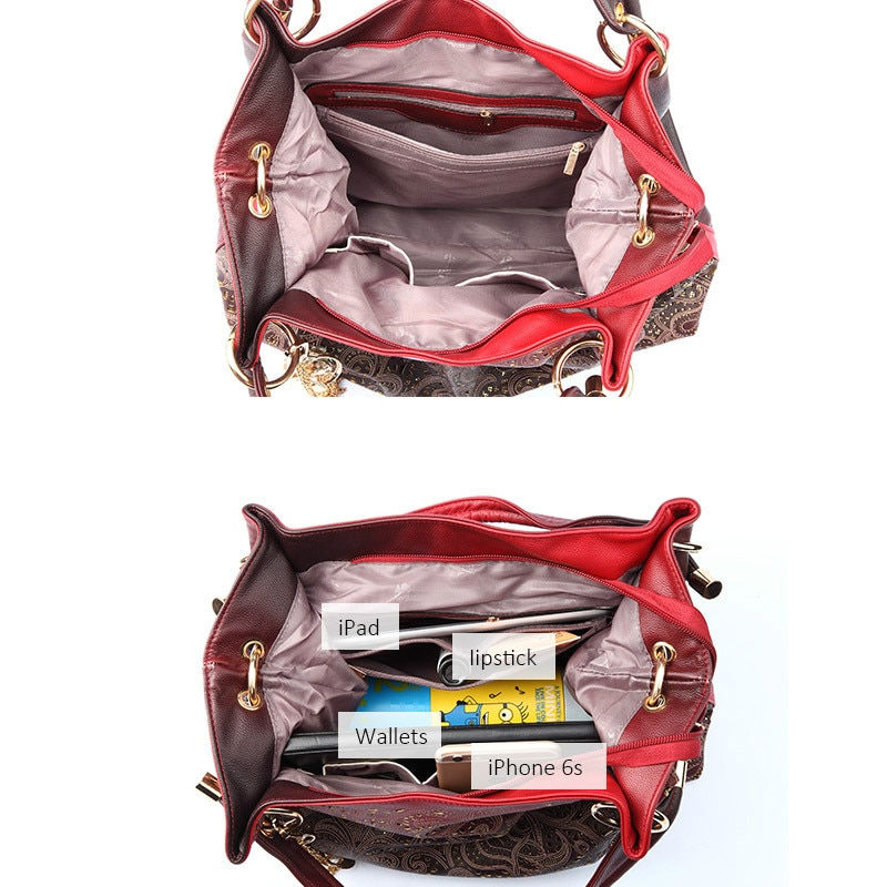 Miniatura: Female Bags for Women Hollow Out Ombre Handbags Floral Print Shoulder Bags Ladi