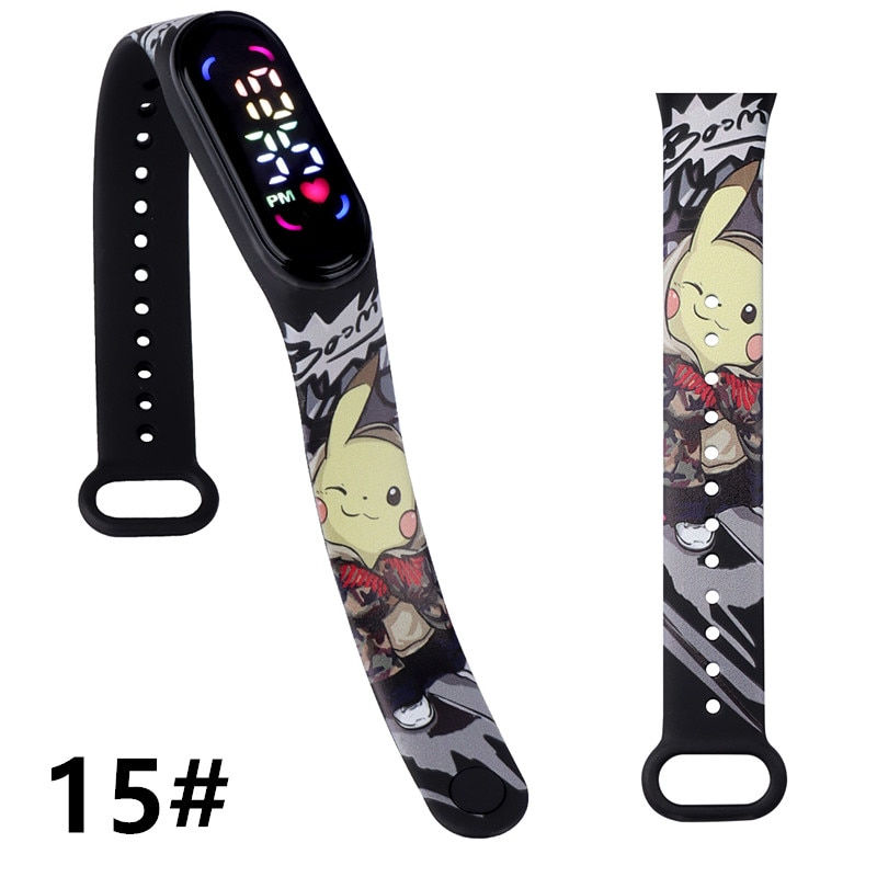 Thumbnail: Pokemon Strap LED Electronic Watch Fashion Colorful Bracelet Touch Waterproof A