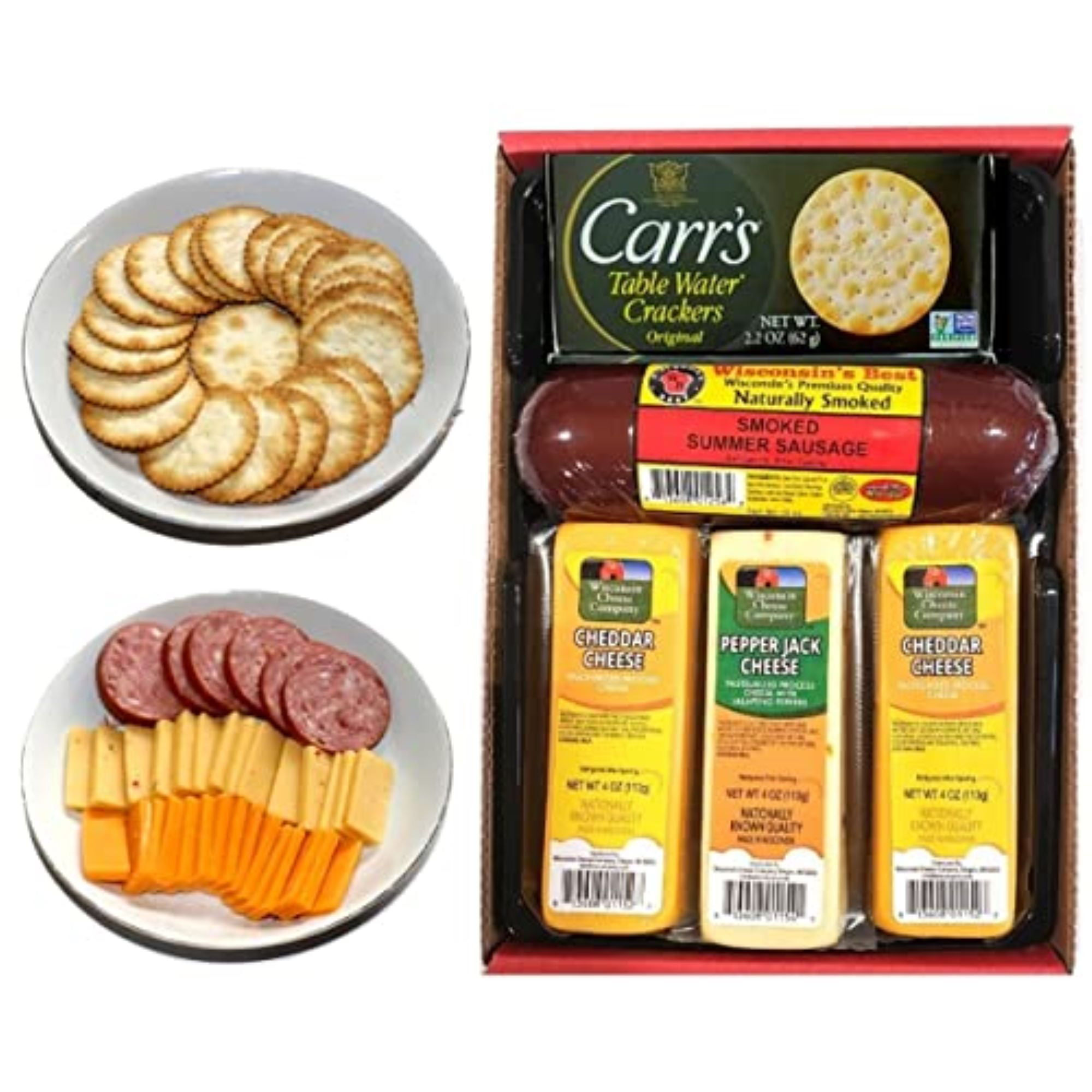 Wisconsin Cheese, Sausage, and Crackers Easter Gift Set Gift Basket, 5 Piece -