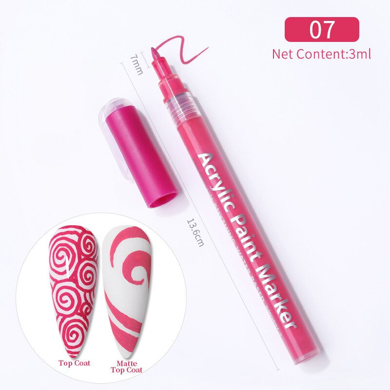 Thumbnail: 1Pc Waterproof Nail Art Graffiti Pen Abstract Lines Flower Sketch Drawing Nail 