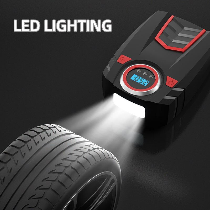 Thumbnail: BUVAYE Portable Car Air Pump Car Motorcycle Air Automatic Inflator DC 12V Digit