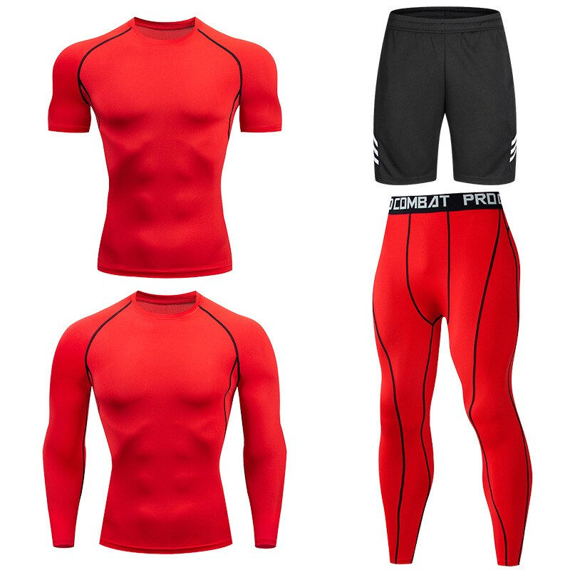 Thumbnail: Men's Compression Running Set Football Basketball Cycling Fitness Sport Wear Ki