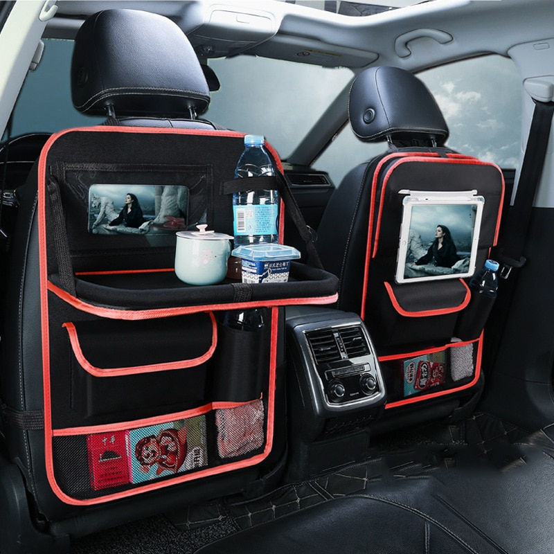 Miniature : Car Accessories Universal Car Seats Organizer with Tray Tablet Holder Multi-Poc
