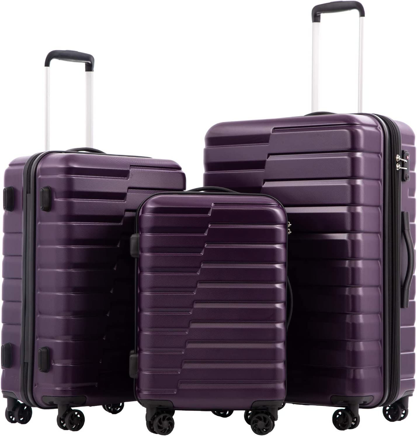 COOLIFE Luggage Expandable Suitcase Luggage set PC ABS TSA Lock Spinner Carry o
