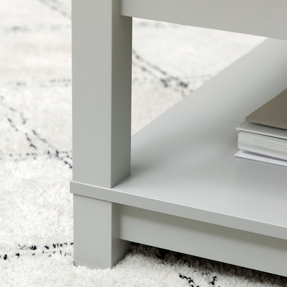 Miniature : HOMCOM Coffee Table with Storage Shelf, Square Center Table with Thick Tabletop