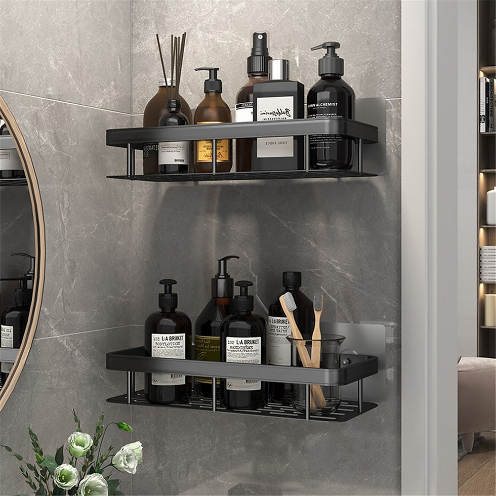 Thumbnail: Bathroom Shelf Wall Mounted Bathroom Storage Organizer Holder Corner Shelf Gold