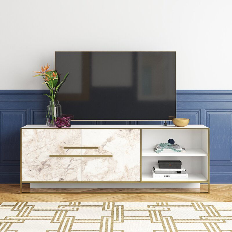 Thumbnail: Modern TV Stand Cabinet Supports up a 70” TV, Entertainment Center for Living R