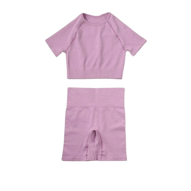 Thumbnail: 2/3/4/5Pcs Seamless Yoga Set Women's Tracksuit Striped Gym Clothing Solid Color