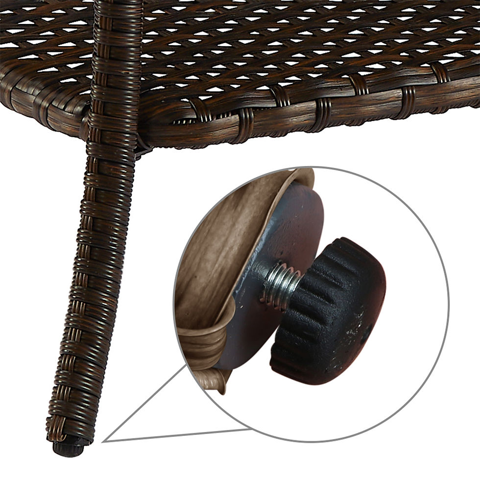 Миниатюра: HUMMUH Outdoor Wicker Rectangular Coffee Table with 2-Tier Storage Shelf and Wi