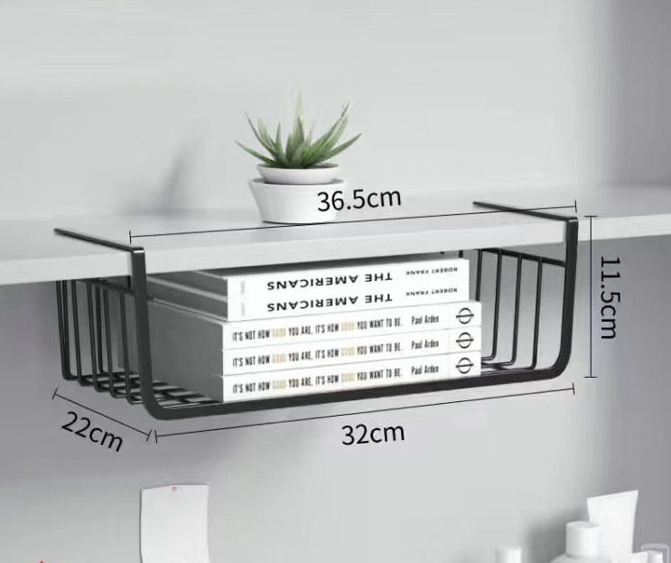Thumbnail: Metal Iron Kitchen Organizer Shelf Desk Cabinet Storage Rack Under Table Hangin