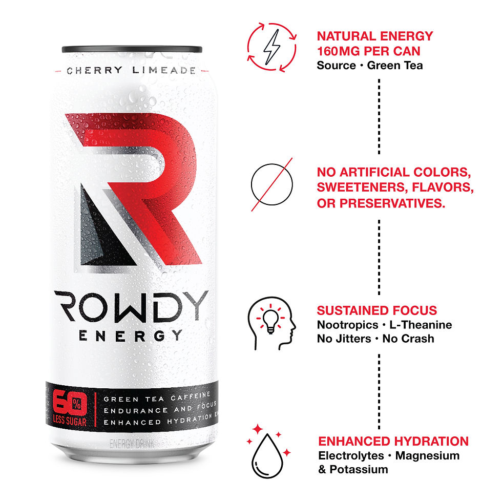 Thumbnail: Rowdy Energy, Cherry Limeade Energy Drink, 16 fl oz (12-Pack)