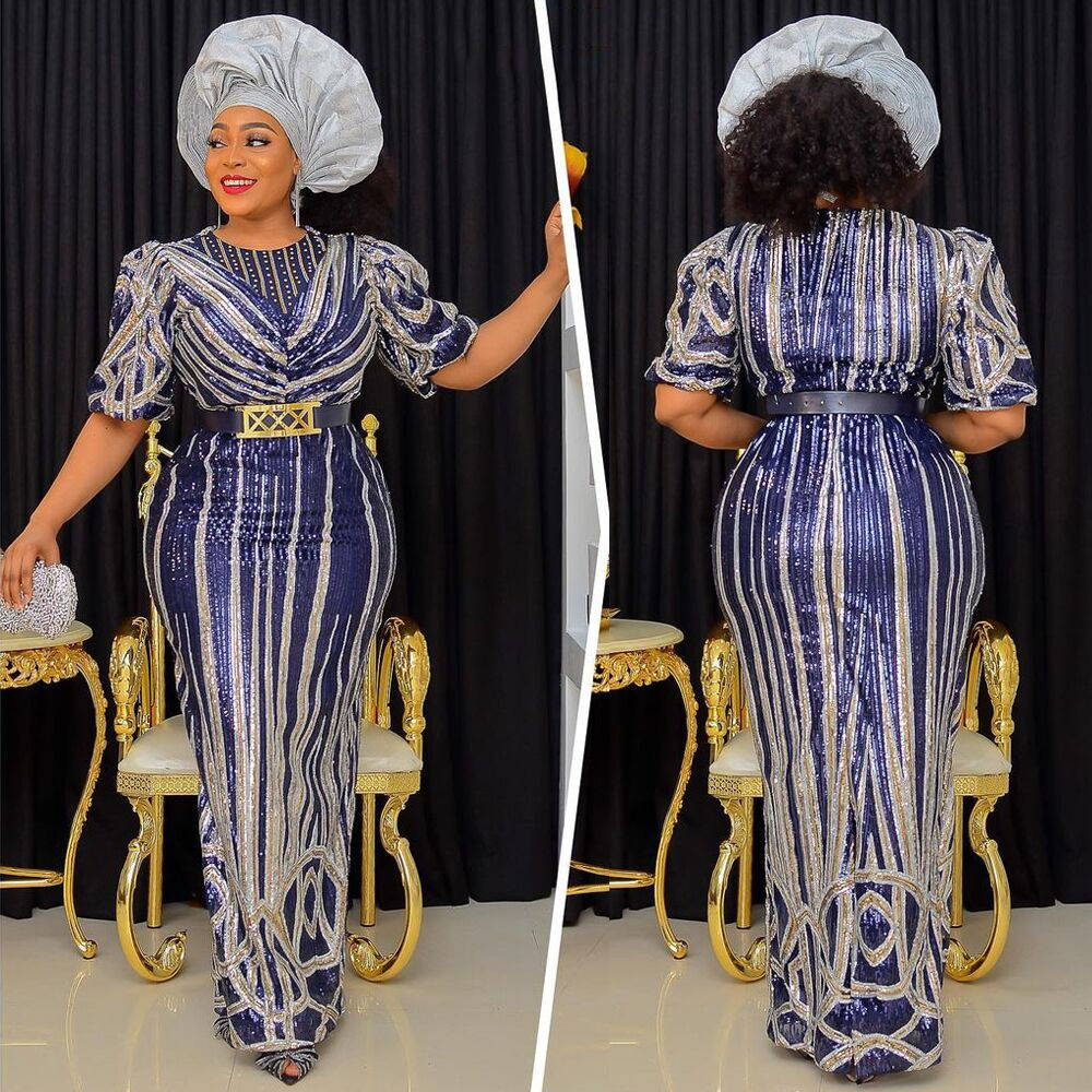 Plus Size African Print Maxi Dress for Women Elegant Lady Luxury Evening Weddin