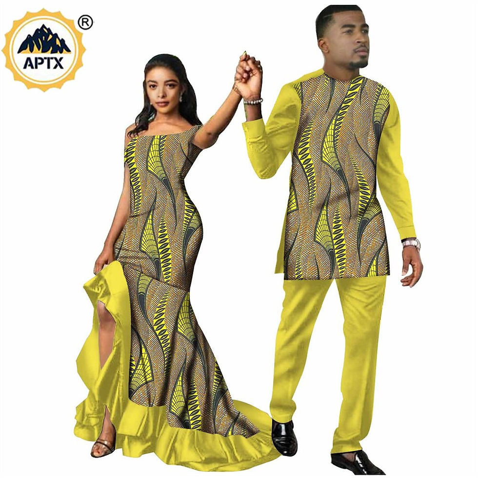 Thumbnail: African Clothes for Couples African Dresses for Women Match Men Suits Couple Cl