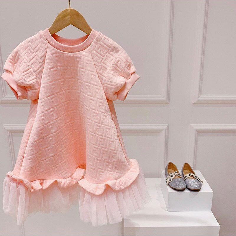 Миниатюра: Baby Girl's Dress Spring Summer Pink Cute European American Style Elegant Princ