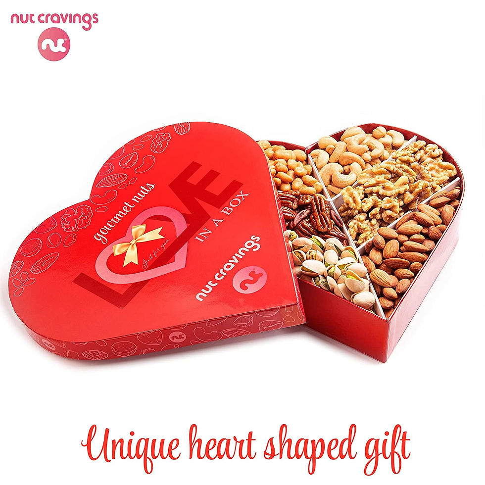 Thumbnail: Valentine's Day Gourmet 6-Assortment Nuts Gift Basket in Heart-Shaped Box - Per