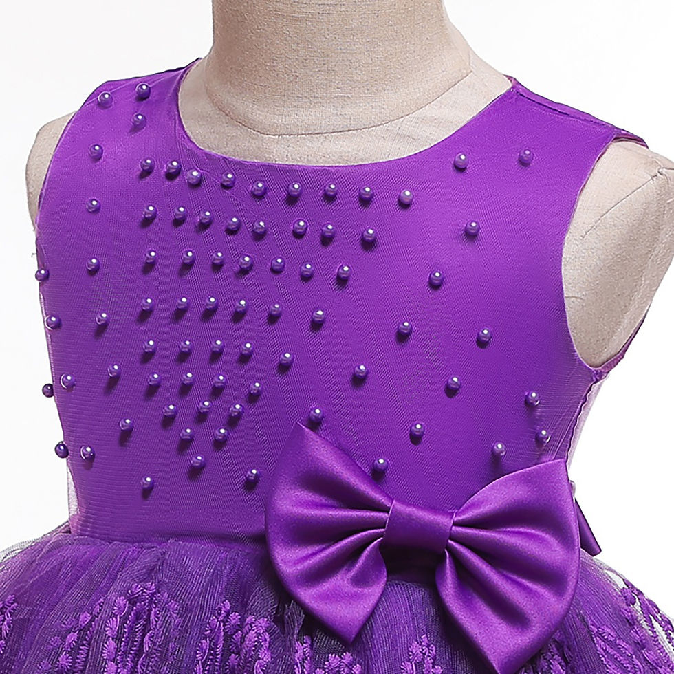 Миниатюра: Lovebay Children Girls Princess Pearls Flower Lace Dress Kids Ball Gown Wedding