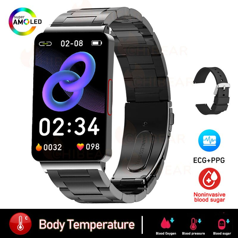 Thumbnail: 2023 New Blood Glucose Monitor Smart Watch Men Women ECG+PPG Blood Pressure Mea