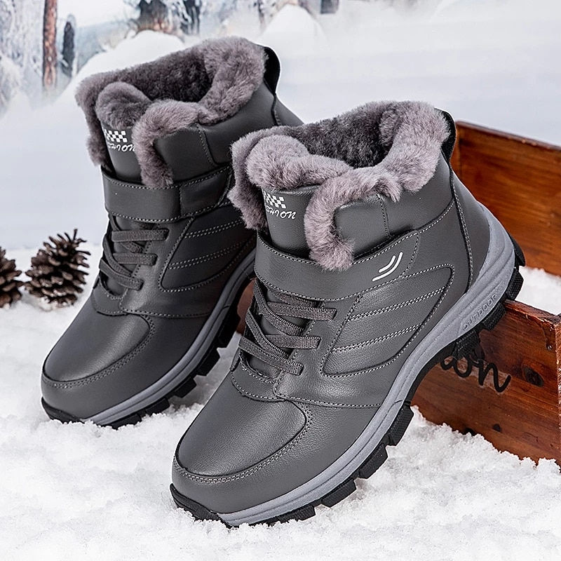 الصورة المصغرة: Nine o'clock Winter Couple Casual Boots Stylish Leather High-top Sneaker For Me