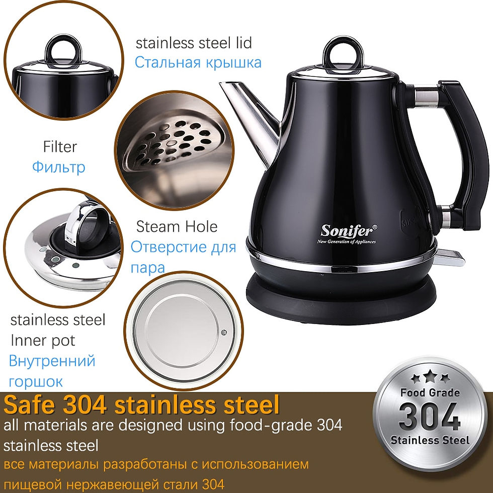 Miniaturbild: 1.2L Colorful 304 Stainless Steel Electric Kettle 1500W Household 220V Quick He