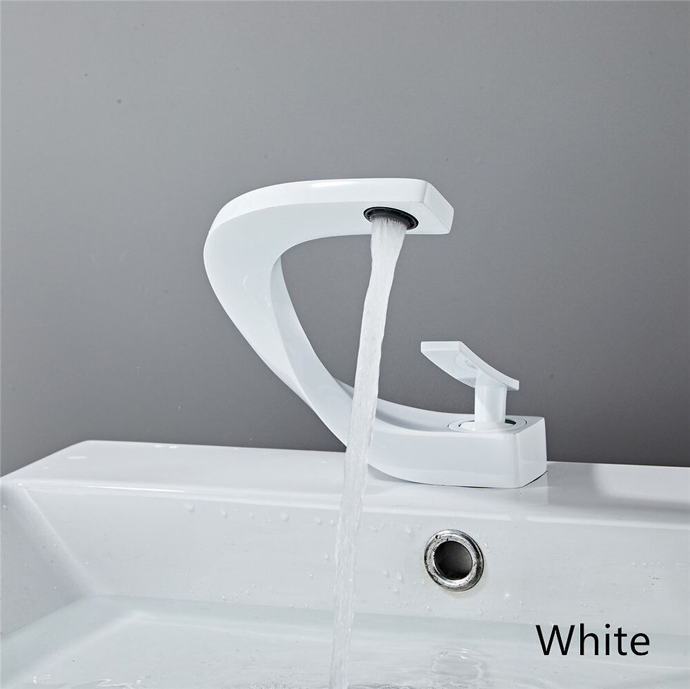 Thumbnail: Tuqiu Bathroom Faucet Brass Rose Gold White Bathroom Basin Faucet Cold Hot Wate