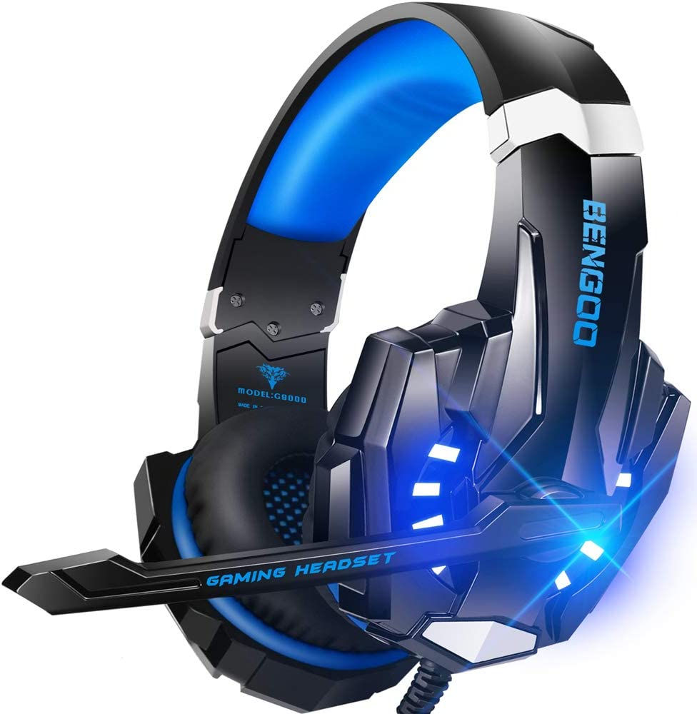 Thumbnail: BENGOO G9000 Stereo Gaming Headset for PS4 PC Xbox One PS5 Controller, Noise Ca