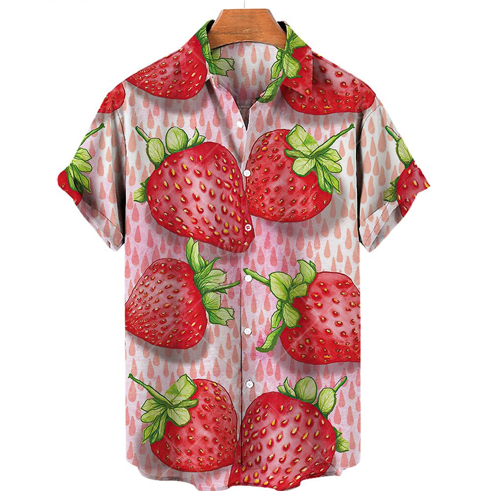 Thumbnail: Men's Beach Summer Outdoor Vintage Hawaiian Shirt 3d Fruit Printing Shirt Men W