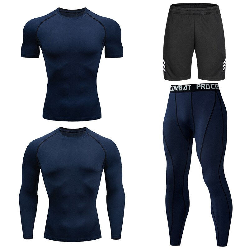 Thumbnail: Men's Compression Running Set Football Basketball Cycling Fitness Sport Wear Ki