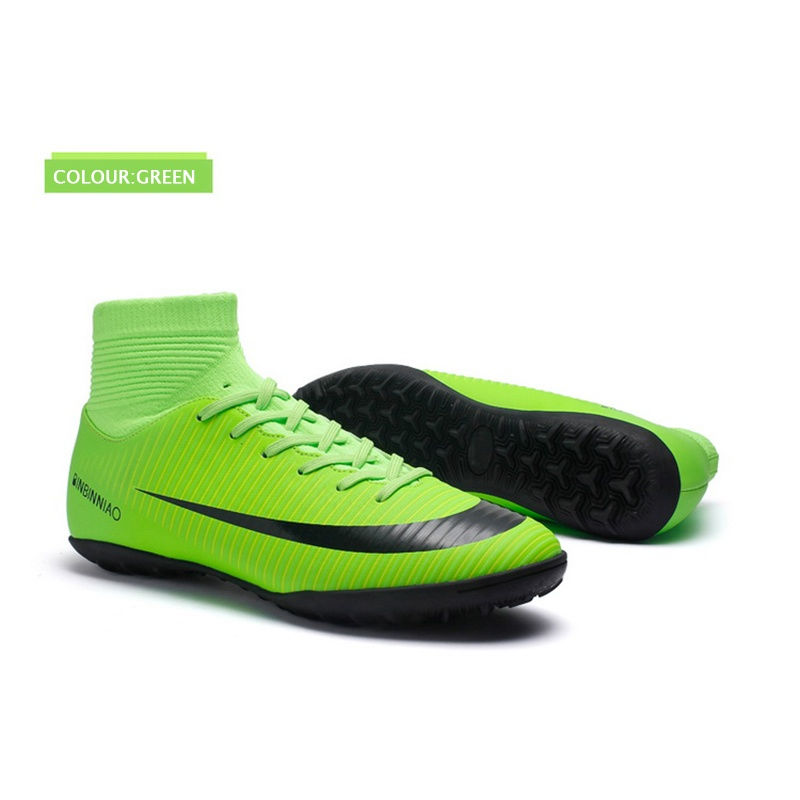 Thumbnail: Adult and Children's Soccer Shoes Outdoor Sports Youth Football Shoes Waterproo