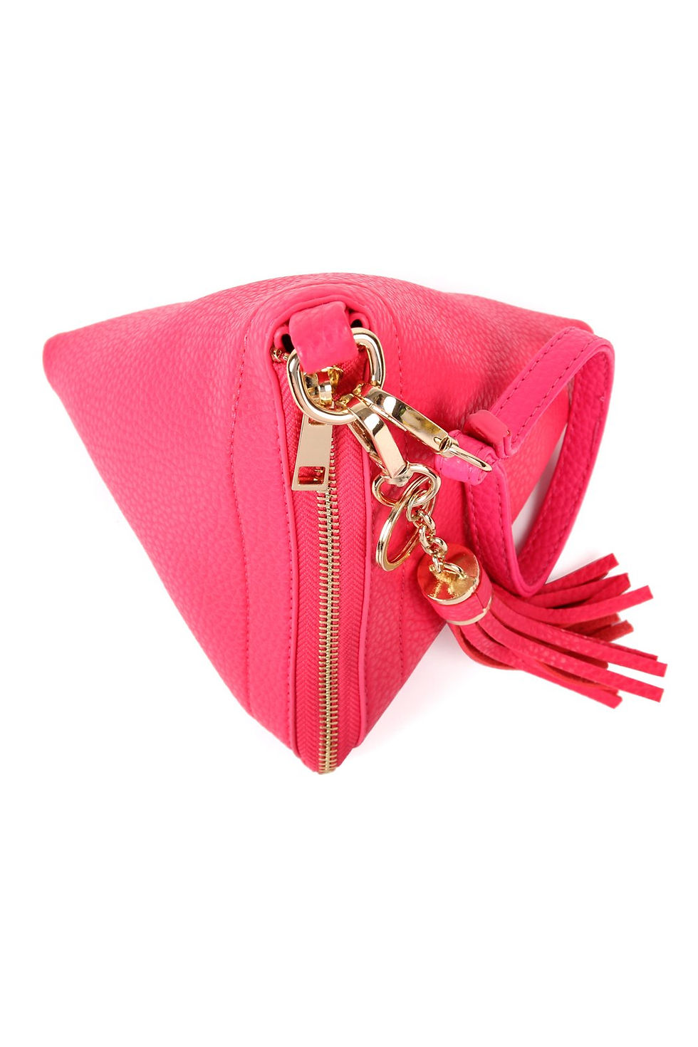 Miniatura: Pyramid Shape Tassel Wristlet Leather Bag