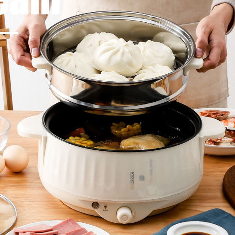 Thumbnail: Multi Cookers Single/Double Layer Electric Pot 1.7L 1-2 People Household Non-st