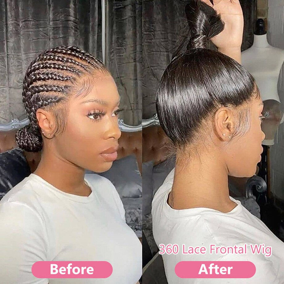Thumbnail: Straight Lace Front Wig 13x4 Pre Plucked Smooth 360 HD Transparent Lace Frontal