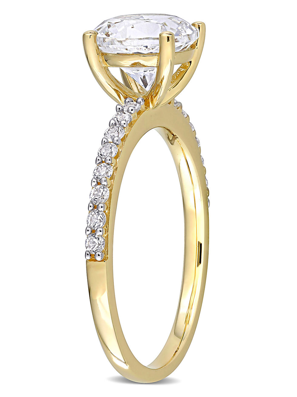 Thumbnail: 2-3/4 Carat T.G.W. Created White Sapphire 10kt Yellow Gold Engagement Ring