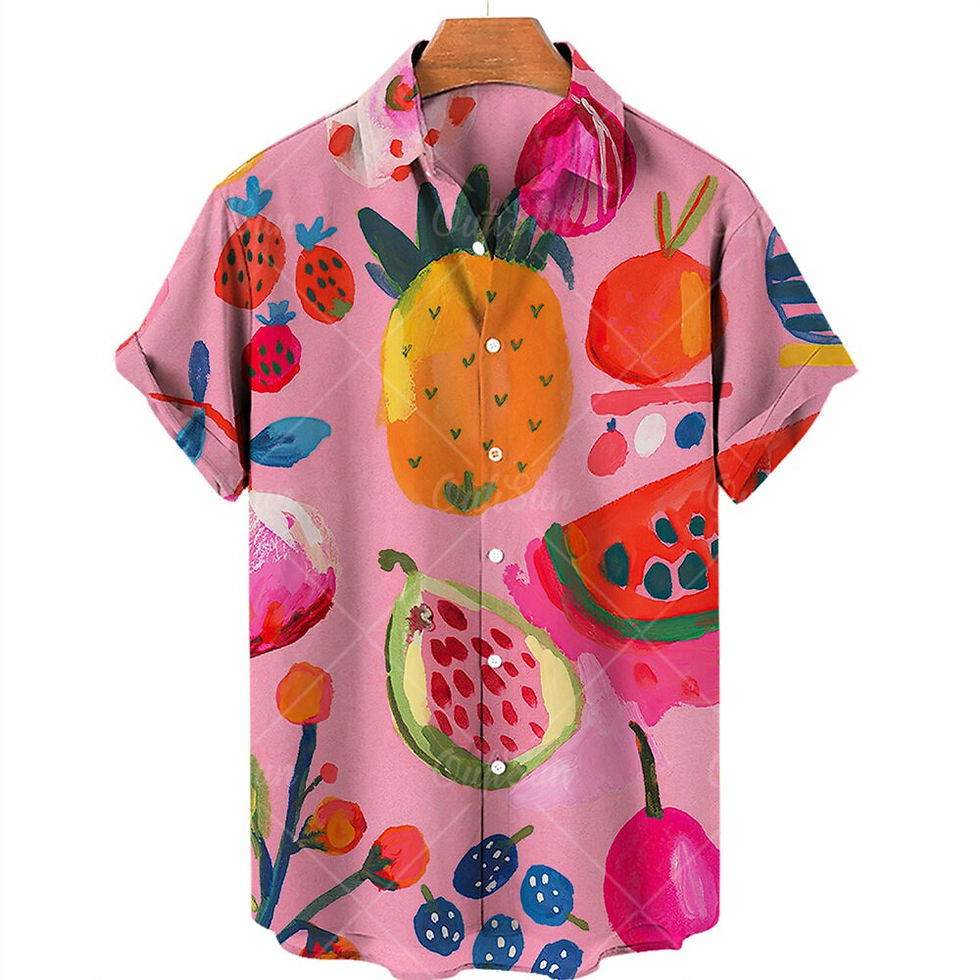 Thumbnail: Men's Beach Summer Outdoor Vintage Hawaiian Shirt 3d Fruit Printing Shirt Men W
