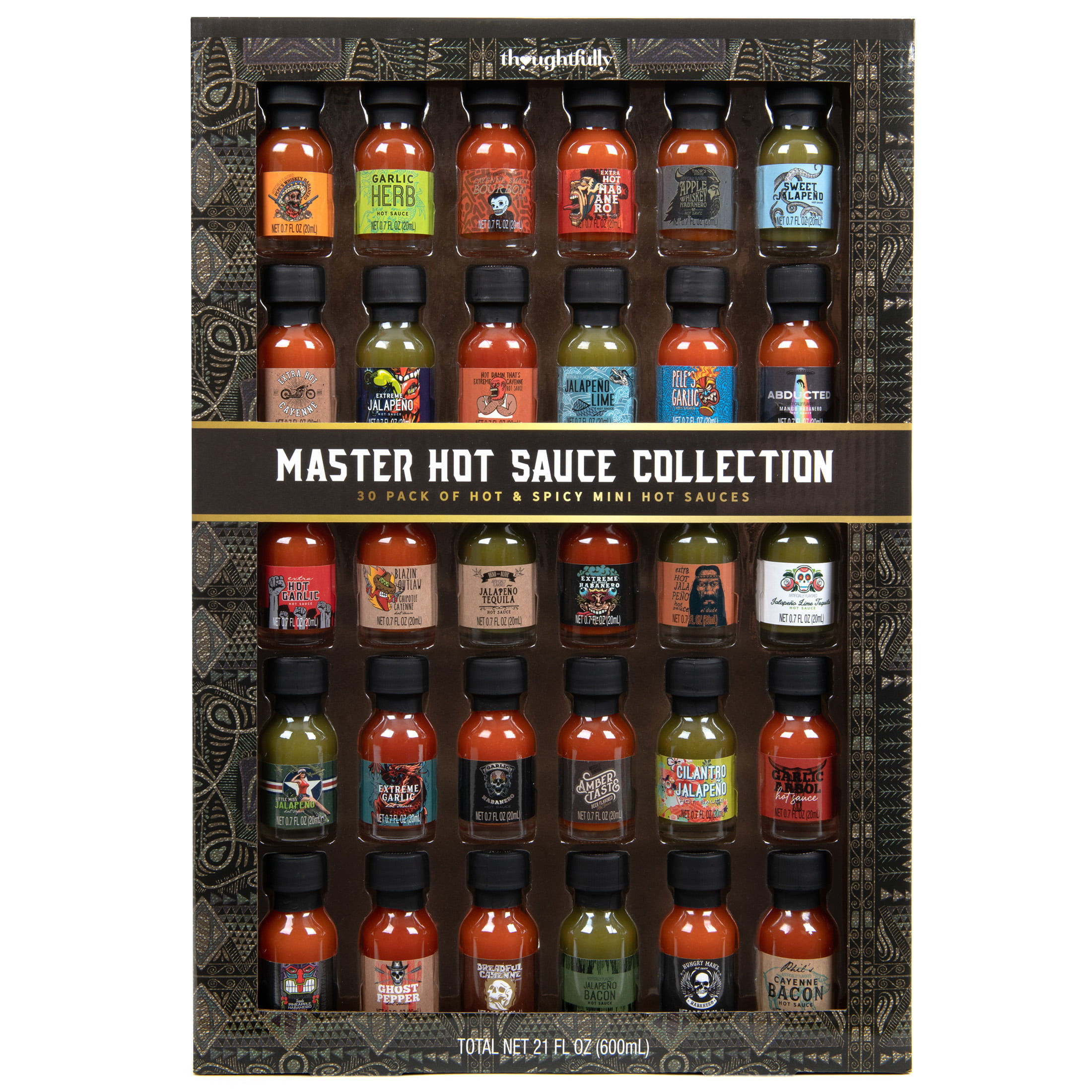 Thoughtfully Gourmet, Master Hot Sauce Collection Gift Set, Set of 30