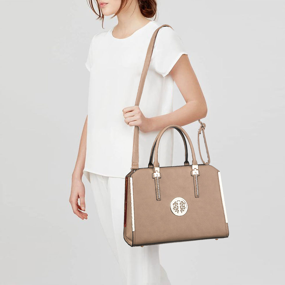Thumbnail: Dasein Women Large Handbag Purse Vegan Leather Satchel Work Bag Shoulder Tote w