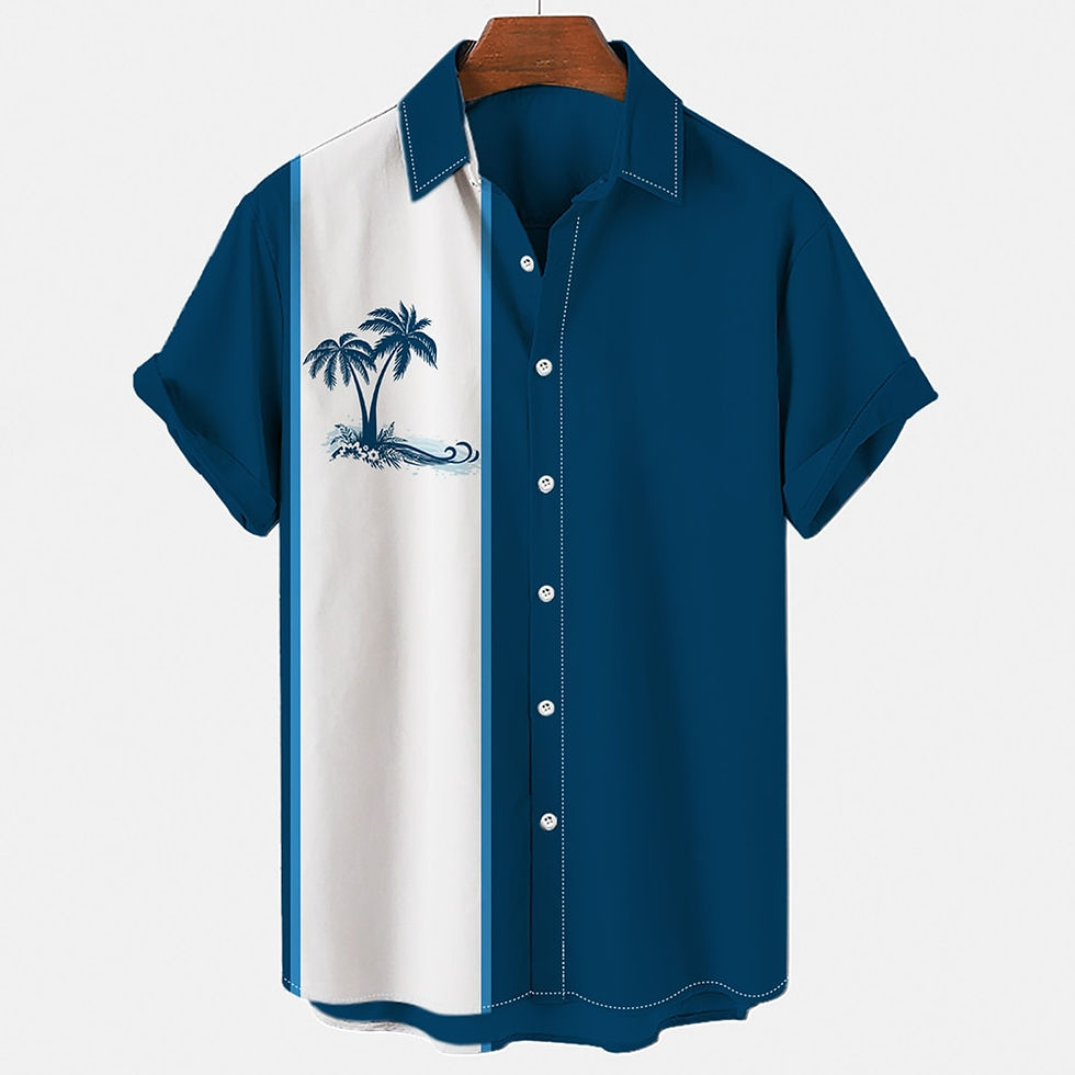Thumbnail: Shirts For Men Hawaiian Shirt Men's Beach Summer Outdoor Vintage Yellow Striped