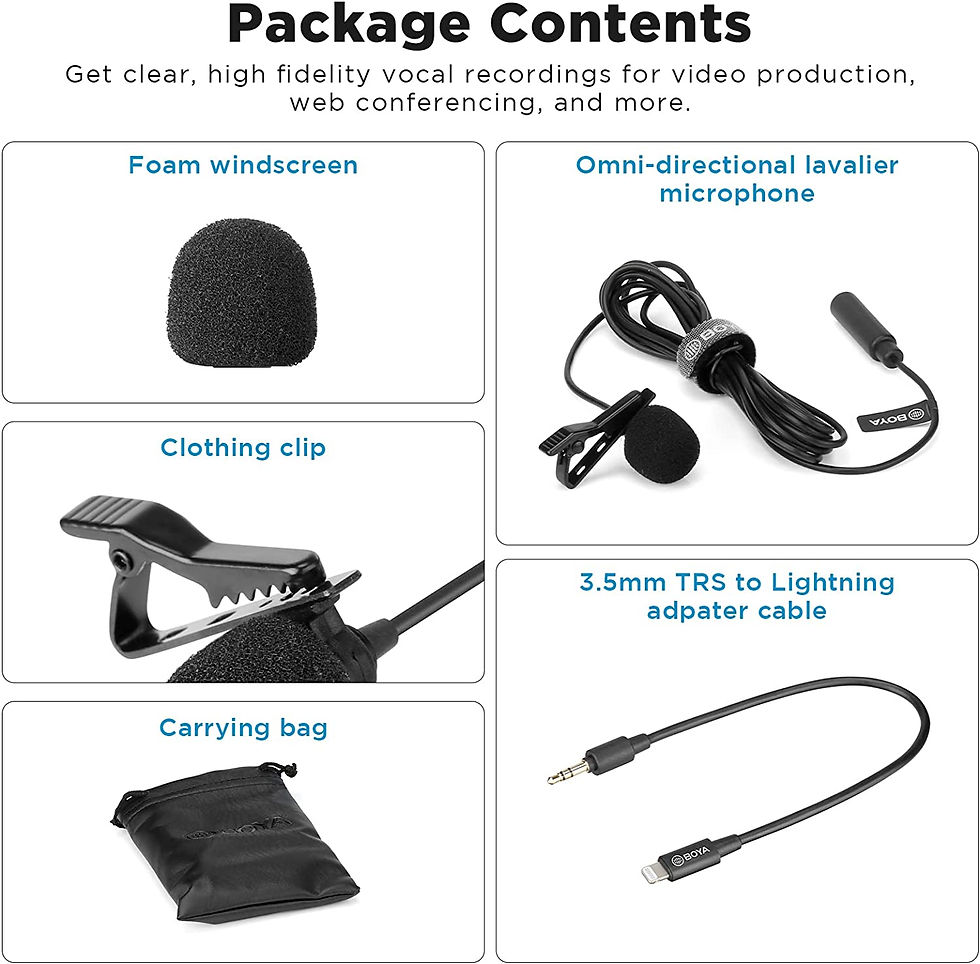 Thumbnail: BOYA BY-M2/M2D Condenser Lightning Lavalier Lapel Microphone for iOS iPhone iPa