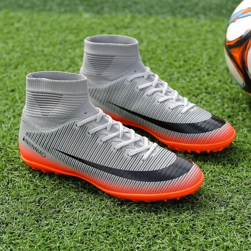 Thumbnail: Adult and Children's Soccer Shoes Outdoor Sports Youth Football Shoes Waterproo