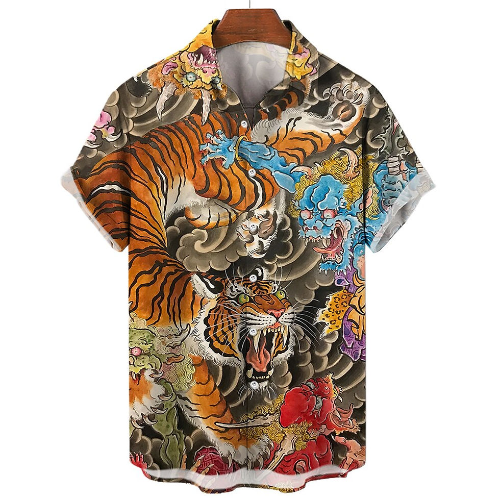 Thumbnail: Social Shirt Everyday Men's Beach Summer Outdoor Vintage Shirts 3D Animal Print