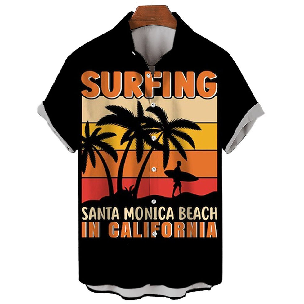 Thumbnail: Hawaiian Surfing Shirt For Men beach summer outdoor 2023 New Men's Short Sleeve
