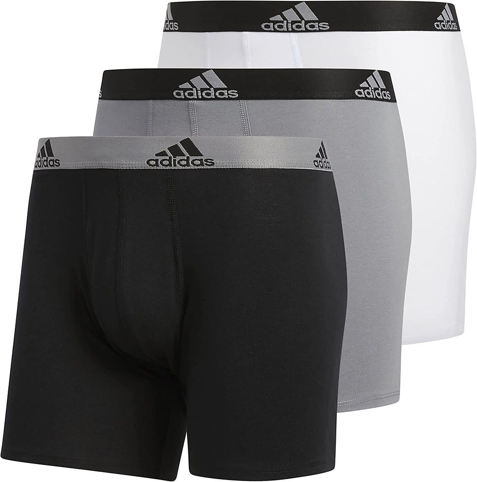 Thumbnail: adidas Mens Stretch Cotton Boxer Brief Underwear (3-Pack)